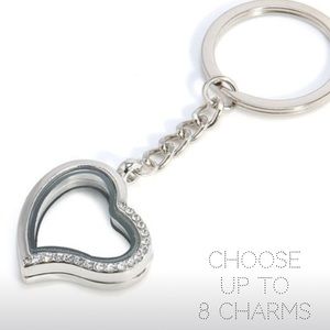 Floating Charm Heart Locket Key Chain Bag Charm